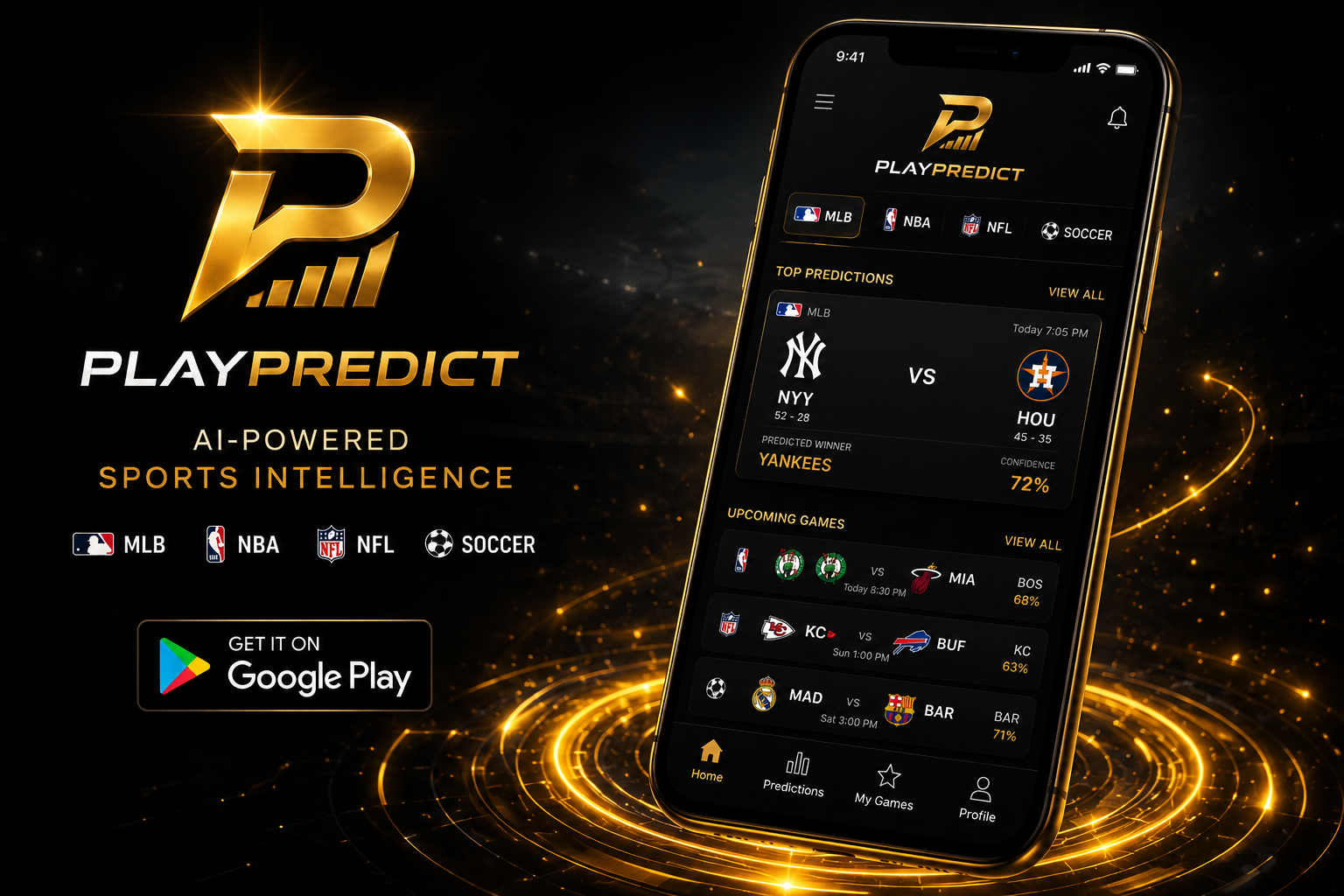 PlayPredict MLB predictions interface